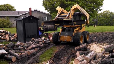 dirt works skid steer log splitter|homemade skid steer log splitter.